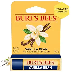 Burt's Bees Vanilla Bean Lip Balm, Lip Moisturizer With Responsibly Sourced Beeswax, Tint-Free, Natural Conditioning Lip Treatment, 1 Tube, 0.15 oz.