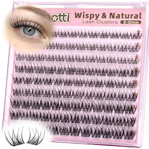 Natural Lash Clusters Short 8-12mm Wispy Eyelash Clusters Natural Clusters Eyelash Extensions C Curl Individual Lashes with Invisible Clear Band DIY at Home by zenotti
