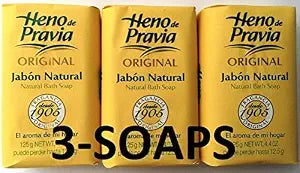 Heno de Pravia Natural Bath Soap 4oz (3 Soaps Total)