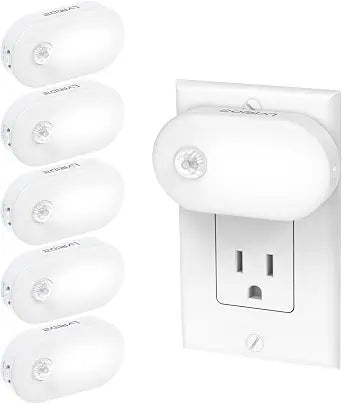 Lyridz 120 Lumens Ultra Bright Plug-in Motion Sensor Night Light, 6-Pack