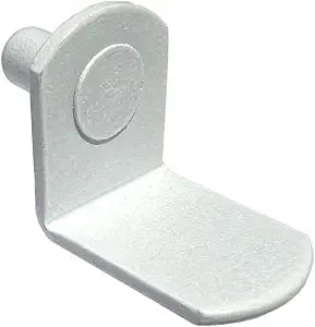 5mm (25 Pack) Bracket Style Cabinet Shelf Support Pegs | "L" Clips for Kitchen & Bookcase | White