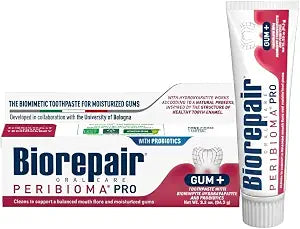 BIOREPAIR Peribioma Pro - Hydroxyapatite Toothpaste for Daily Use, Fluoride Free Toothpaste for Healthy Mouth & Gums, Helps Prevents Plaque Formation, Oral Care Adults & Kids, 3.39 Oz Made in Italy