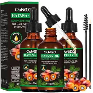 QUNGCO 3 Pack Batana Oil for Hair Growth-100% Raw & Organic Unrefined Batana Oil,Natural Deep Hydrating Conditioner for Dry Damaged Hair, Nourishing Batana Hair Oil for Women & Men