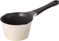 Neoflam 1qt Saucepan Butter Warmer Milk Boiling|Melting Pot, Ecolon Healthy Ceramic Nonstick Coating PFOA-free, 2 Pour Spouts, Dishwasher Safe, Ivory