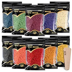 2.2lbs Hair Removal Wax Beads, Professional Hard Wax Beads 1000g, with 20 Applicators, Suitable for Full Body, Painless Gentle Wax Bead Hair Removal for Men and Women