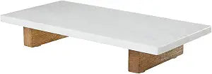Santa Barbara Design Studio Marble Charcuterie Boards Cheese Board Footed Cutting Board, 15.75"L x 8" W x 2.5" H, White
