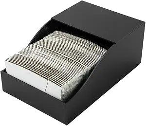 Restaurantware-9.6 x 5.9 x 3.8 Inch Coffee Cup Sleeve Dispenser, 1 Horizontal Coffee Sleeve Holder - Spring-Loaded Design, Holds Up To 50 Sleeves, Black Acrylic Organizer, Durable