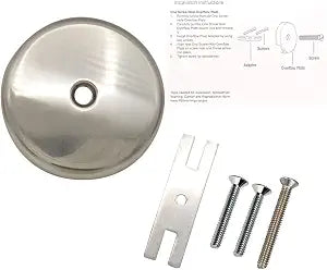 Single-Hole Bathtub Overflow Drain Cover Plate, Brushed Nickel