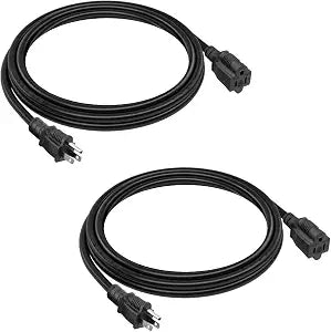 2 Pack 6FT 16AWG SJTW Heavy Duty 3 Prong ETL Extension Cord Indoor Outdoor