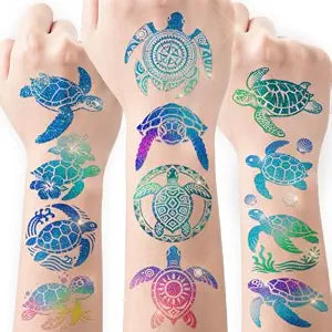108 PCS Glitter Sea Turtle Temporary Tattoos for Kids
