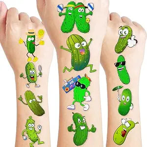 96PCS Pickle Temporary Tattoos for Kids Boys Girls
