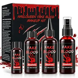 AIUEO 4PCS Halloween Fake Blood Spray Kit, Realistic Fake Blood Makeup
