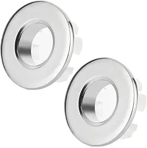 2Pcs Sink Overflow Ring, Brushed Nickel Bathroom Vanity Sink Overflow Cover, Sink Insert in Round Trim Cap, Kitchen Bathroom Sink Accessories, Sliver