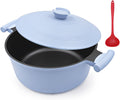 5 Qt Dutch Oven Pot with Lid, Induction Cooking Pot Nonstick, Blue