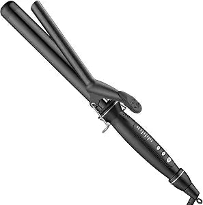 SAOSA 1.25 Inch Curling Iron, Extra Long Barrel 1 1/4 Inch Tourmaline Ceramic Curling Wand with Clamp for Long/Medium Hair, Dual Voltage Travel Hair Curler up to 450°F - Black