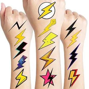 96PCS Lightning Bolt Temporary Tattoos for Kids - Pre-Cut