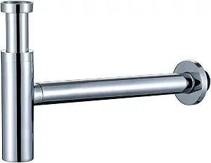 Chrome Bottle P Trap Classical Round Sink Bathroom Waste Pipe 1 1/4 inch Slip Inlet Drain Tube Kit Adjustable Height Bathroom Basin Sink Waste Drain Kit