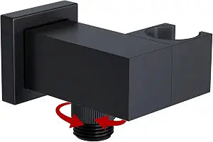 Matte Black Handheld Shower Holder with On/Off Flow Control