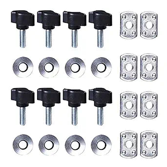 8pcs Universal Hard Top Quick Removal Fastener Thumb Screw with Nut Kit Compatible with Jeep Wrangler YJ TJ JK JKU & Unlimited 1995-2017 (Black)