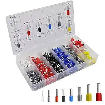 Fidioto 800PCS Wire Ferrules Terminals Kit, 8 Sizes AWG 228 Insulated Cord Pin End Crimp Connectors for Electrical, Industrial & Power Control Systems
