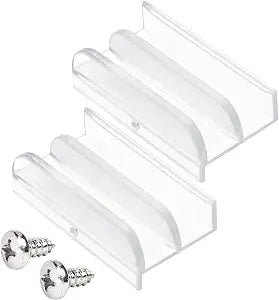 M6219 Sliding Shower Door Bottom Track (Top-Hung Shower Door Track), Suitable for 7/16-inch Thick Glass, 1/2-inch Channels, Glass Shower Door Plastic Track M6219 (2 Pack, Transparent)