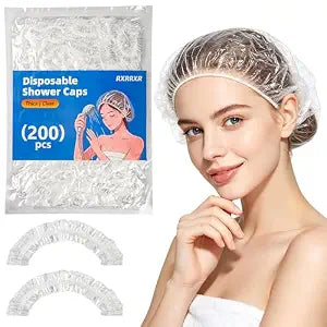 200PCS Large Disposable Shower Caps-20.5" Thickened Plastic Hair Caps