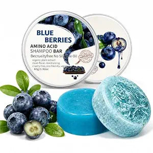 Blueberry Fields Shampoo & Conditioner, for Hair Strengthening | Blueberry Organics Shampoo Bar Hair Care Bundl,Strengthening, Thickening & Volumizing