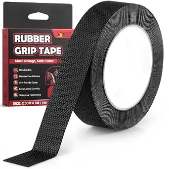 Rubber Grip Tape for Handles 1" x 16.4Ft Non-Abrasive Anti Slip Tape