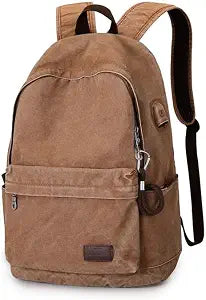Muzee Canvas Backpack for Men and Women with 15.6 inch Laptop Compartment
