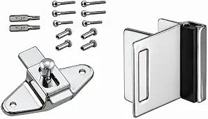 Harris Hardware 97511 Latch & Keeper Set Square Edged 1-1/4" Partition and 3-1/2" C2C Slide Latch