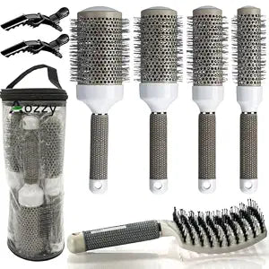 Round Brush Set for Blow Drying & Boar Bristle Detangling Hair Brush
