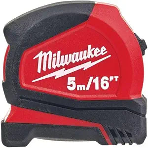 Milwaukee 4932459595 Pro Compact Tape Measure C5-16/25, Red, 5m/16ft
