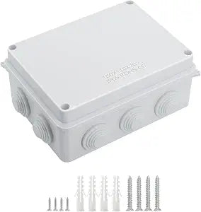 LeMotech ABS Plastic Dustproof Waterproof IP65 Junction Box Universal Electrical Project Enclosure White 5.9 x 4.3 x 2.8 inch (150 x 110 x 70 mm)