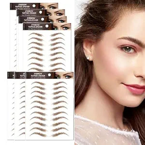 7Sheets Eyebrow Tattoo Stickers 4D Hair-like Waterproof Natural Fake Eyebrow Stickers,Long Lasting Eyebrow Grooming Shaping Perfect for Women and Girls (Brown)