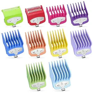 Clipper Guards Set Compatible with Wahl Hair Clippers, Multicolor, 10 Pack