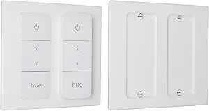BERKLEY Wall Switch Cover Adapter Plate, Compatible with Philips Hue V2 Dimmer Remote (Double: Remote + Remote)