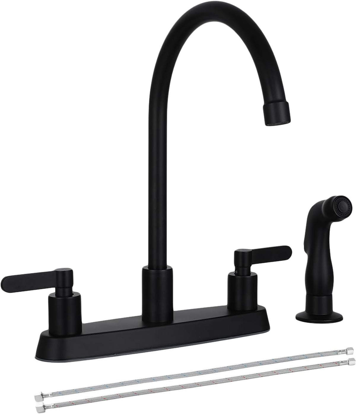 VAPSINT Black Kitchen Faucet with Side Sprayer, 2 Handle Kitchen Faucet