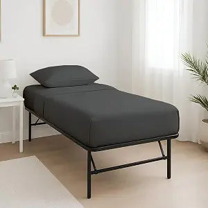 Rajlinen Cot Sheet Set 30" X 75", 4-Piece Premium Cotton Bedding, Deep Pocket Fits Up to 8" Mattress, Perfect for Narrow Twin, RV Bunk, Camp Bed, Folding Cot, Guest Bed, Dark Grey