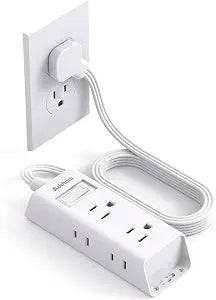 Addtam Flat Plug Extension Cord with 6 Outlet Extender for Cruise Travel