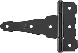 National Hardware Ornamental T-Hinge, 4", Hot-Rolled Steel, Black