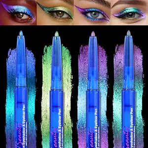 SUSIKEKI 4PCS Chameleon Metallic Eyeshadow & Eyeliner Gel Pencil Set ï¿½ï¿½ï¿½ï¿½ï¿½ï¿½ï¿½ï¿½ï¿½ Multichrome Shifting Colors Glitter Eye Makeup, Waterproof Long-Lasting Smudge-Proof Duochrome Pencil for