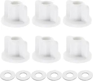 6 Set Toilet Seat Back Nut Washer Kit M6 Thread Toilet Seat Bottom Fixing Replacement Toilet Hardware Replacement for Top Mount Toilet Seat Hinges