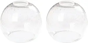 Clear Seeded Glass Globe Lamp Shades Replacement Lampshade Cover with 1-5/8-inch for Wall Sconce Pendant Lighting G0091