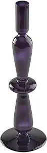 Elements 3.35x3.35x1.18 Inch Navy Glass Taper Candleholder Durable Design for Everyday Use in Home Kitchen Dining and Entertaining Settings