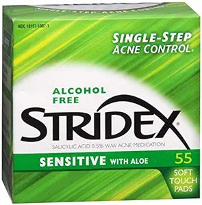 Stri-Dex Daily Care Sensitive With Aloe Pads 55 Each (Pack of 4)