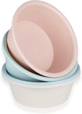 4 Pack Round Plastic Wash Basin, 5 Quart Small Basin Tub