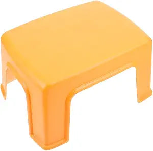 Hemobllo Orange Step Stool Stackable Block Footstool for Adults Anti-Slip PP Plastic Footrest Low Sitting Utility Chair for Home Bathroom Kitchen Bedside Nursery Potty Training