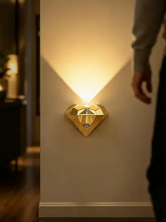 Motion Sensor Night Light Rechargeable: Compact Diamond-Shaped Accent Light