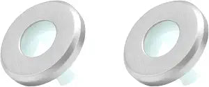 2-Pack Brass Sink Overflow Cover Ring, Round Bathroom Basin Overflow Hole Insert Cap and Trim Set with Gravity Flap, Brushed Nickel