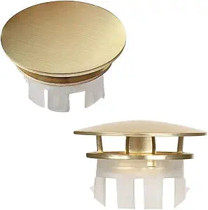 Solid Brass Sink Overflow Cover,Double Layer Copper Solid Ring Insert in Hole Round Caps for Home Shopping Mall Kitchen Bathroom (Gold)